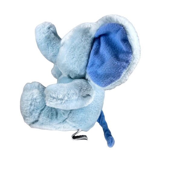 RUSS BERRIE Vtg Plush Blue Elephant Rattle Babies 6" Stuffed Animal Toy Korea - Picture 4 of 7